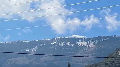 Madran Dağı zirvesi beyaza büründü