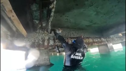 Mahsur kalan kedi için sahil güvenlik seferber oldu