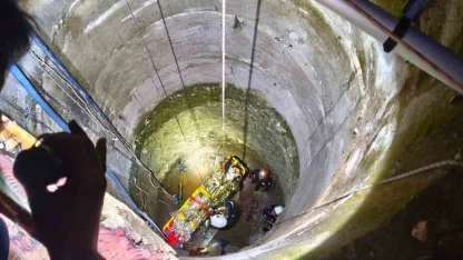 Metrelerce derinlikteki kuyuya düşen genç operasyonla kurtarıldı