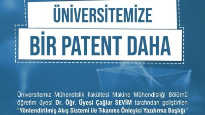 Niğde Ömer Halisdemir Üniversitesi bir patent daha aldı