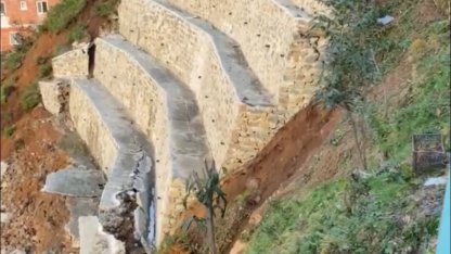 Rize’de istinat duvarı çöktü: 2 ev tedbir amaçlı boşaltıldı