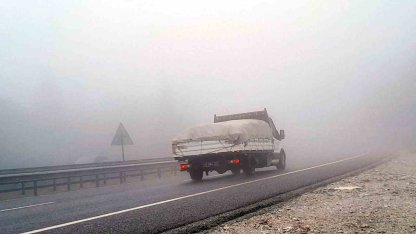 Sakar rampasında yoğun sis: Görüş mesafesi 5 metreye düştü