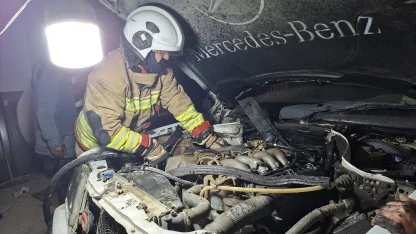 Samandağ’da otomobil yangını