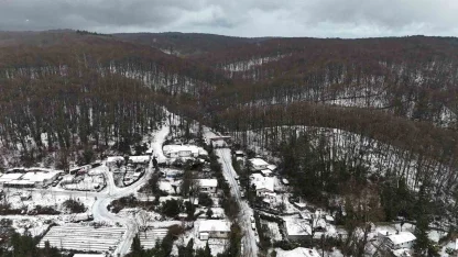 Sarıyer’de kış manzarası havadan görüntülendi
