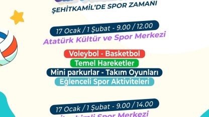 Şehitkamil’de yarıyıl tatili spor şenliğiyle renklenecek