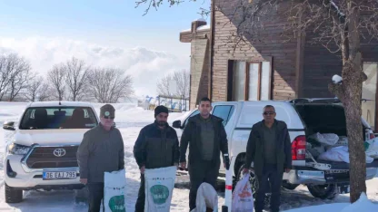 Siirt’te yaban hayvanları için doğaya yem bırakıldı