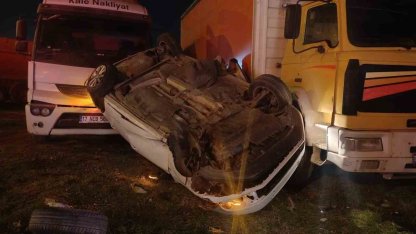 Takla atan otomobilden sağ çıktı