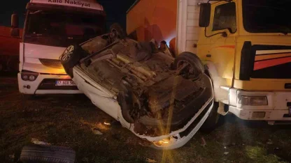 Takla atan otomobilden sağ çıktı