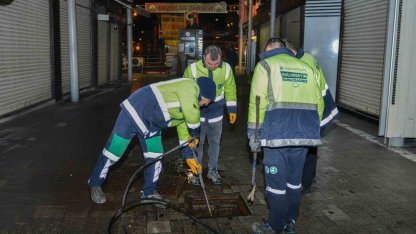 Tarihi Çarşı ve Hanlar Bölgesinde gece mesaisi