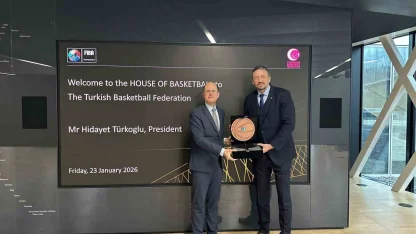 TBF Başkanı Türkoğlu’ndan FIBA Genel Sekreteri Zagklis’e ziyaret