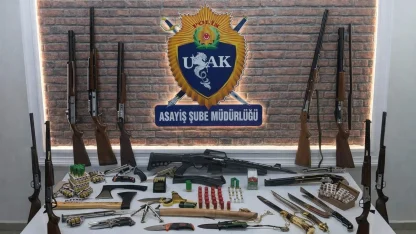 Uşak’ta galericiler sitesinde asayiş denetimi