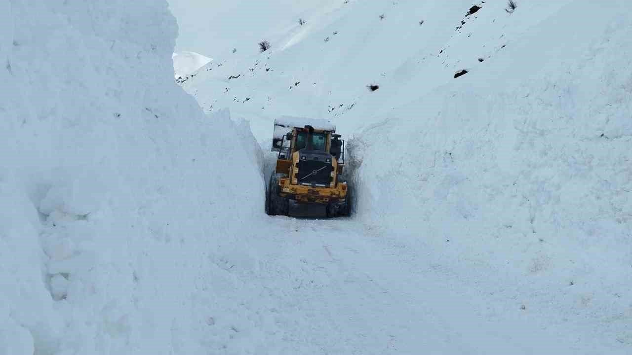 Yüksekova’da mezra yoluna düşen çığ temizlendi