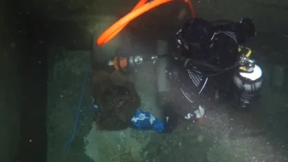 Aktarma havuzundaki arızaya su altından müdahale