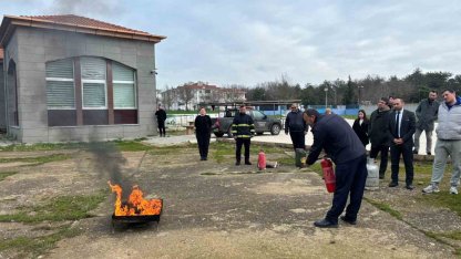 Babaeski Gençlik ve Spor Müdürlüğü personeline yangın söndürme eğitimi