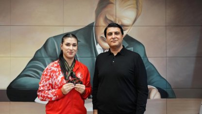 Başkan Yılmaz, Avrupa rekortmeni Büşra Çan’ı ağırladı