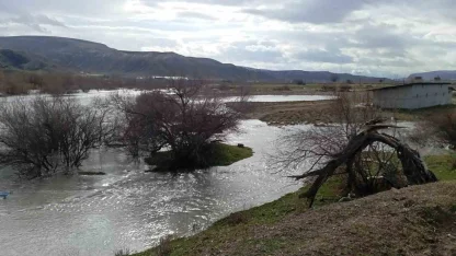 Beypazarı’nda ekili araziler sular altında kaldı