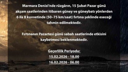 Bursa Valiliğinden Marmara Denizi için fırtına uyarısı