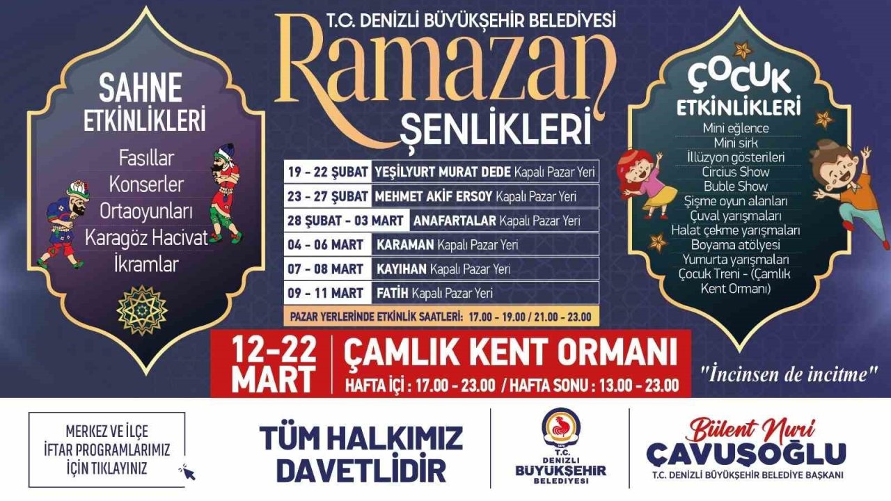 Denizli Büyükşehir 57 ayrı noktada iftar sofrası kuracak