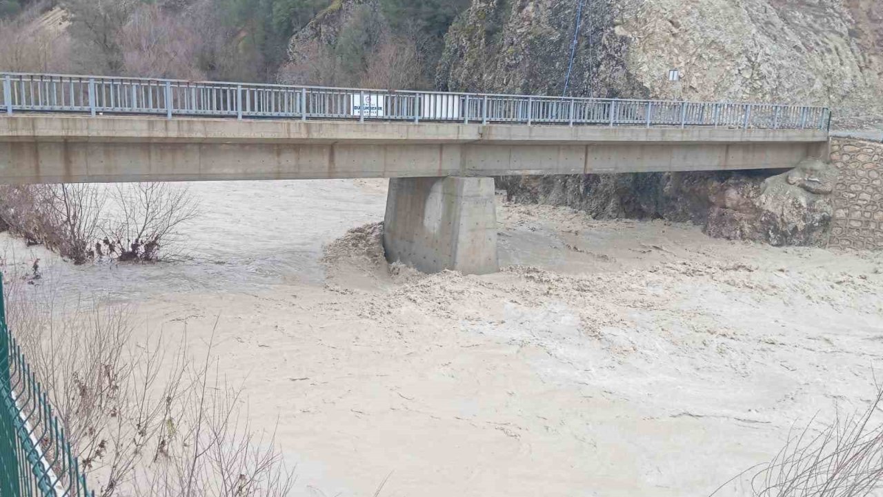 Denizli’de su seviyesi artan derelerde köprüler zarar gördü