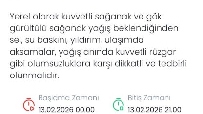 Denizli’ye kuvvetli sağanak ve gök gürültülü yağış uyarısı