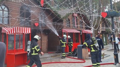 Depo olarak kullanılan kulübede yangın