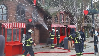 Depo olarak kullanılan kulübede yangın