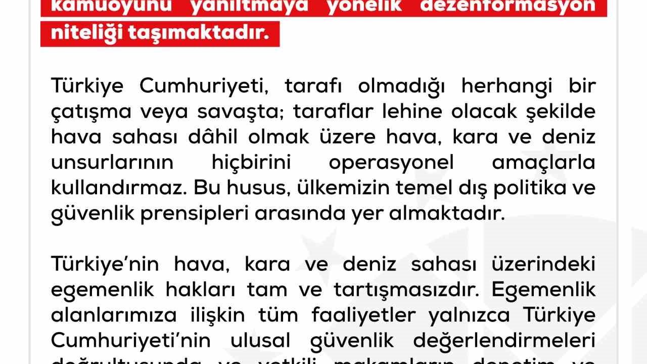DMM: "Türkiye’nin İran’a yönelik son saldırılara destek verdiği yönündeki iddialar tamamen asılsızdır"