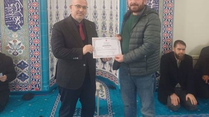 Emet’te Tashih-i Hurûf Kursunu tamamlayan din görevlilerine başarı belgesi