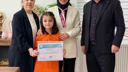 Hisarcık Atatürk İlkokulu öğrencisi resim yarışmasında il üçüncüsü oldu