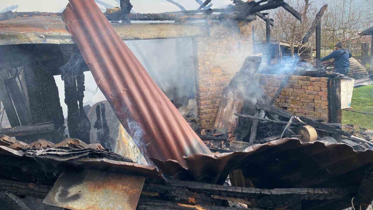 Karabük’te müştemilat yangını: 2 köpek yavrusu telef oldu