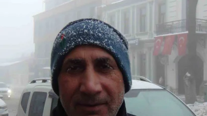 Kars’ın soğuğu kirpik dondurdu