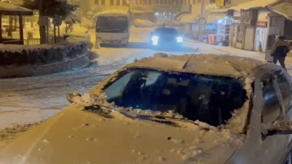 Kastamonu’nun yüksek kesimlerinde kar yağışı etkili oluyor