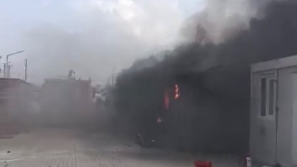 Kırıkhan’da konteyner yangını