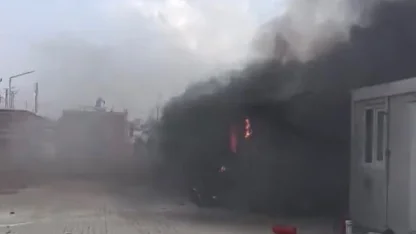 Kırıkhan’da konteyner yangını