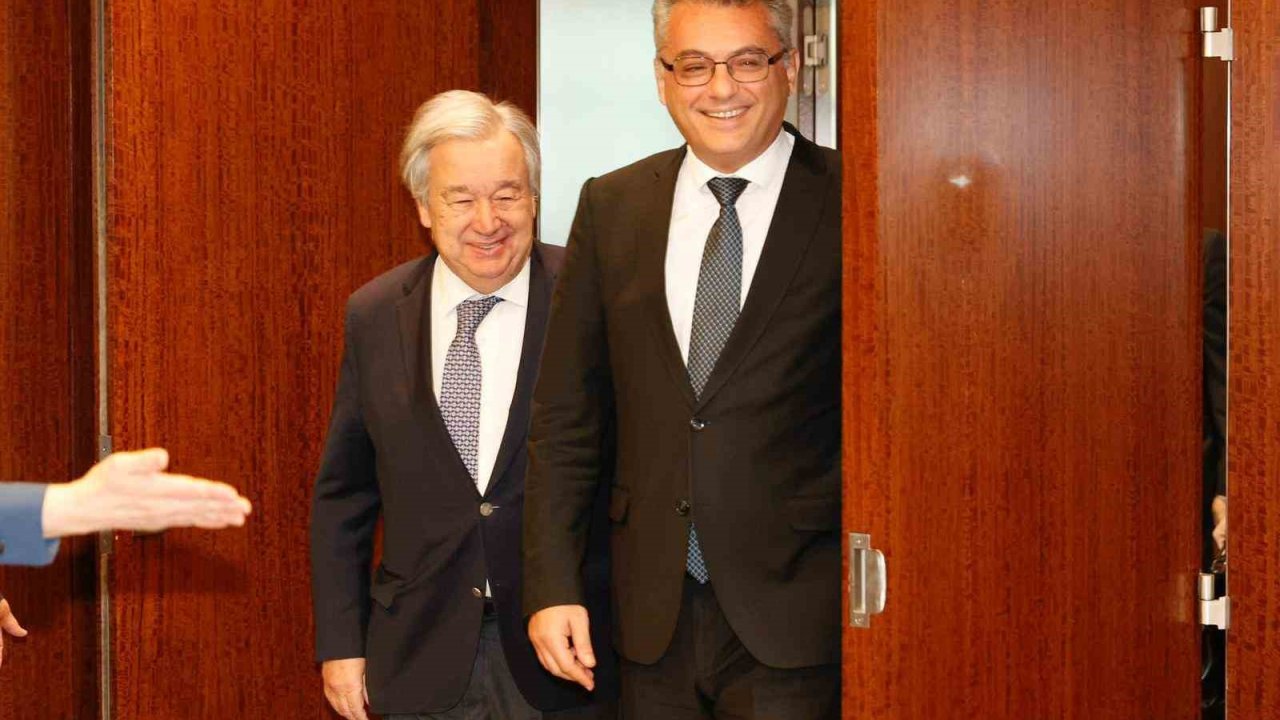KKTC Cumhurbaşkanı Erhürman, BM Genel Sekreteri Guterres ile bir araya geldi