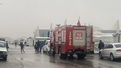 Konteyner kentte çıkan yangın korkuttu