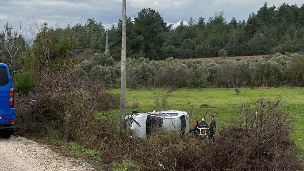 Kontrolden çıkan araç şarampole uçtu; 1 yaralı