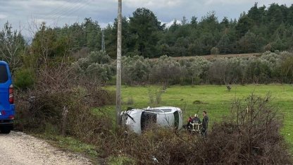 Kontrolden çıkan araç şarampole uçtu; 1 yaralı