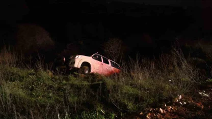 Kontrolden çıkan kamyonet şarampole yuvarlandı, sürücü yaralandı