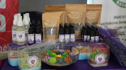 Lavanta kadınların elinde çeşitli ürünleri dönüşüyor: Yağ, mum, kolonya