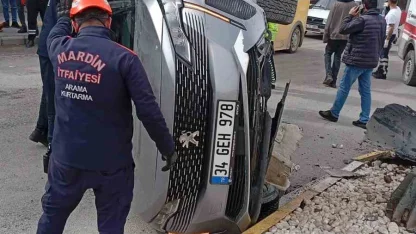 Mardin’de devrilen cipteki 2 kişi yaralandı