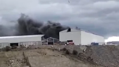 Milas’ta fabrika inşaatında yangın