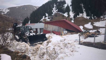 Ordu’da çığ düşmesi sonucu ahşap ev zarar gördü