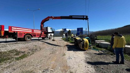 Seydikemer’de forklift devrildi: 1 yaralı