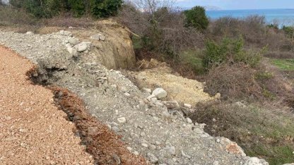 Sinop’ta heyelan sonrası evlerine su ulaşmayan vatandaşlardan tepki