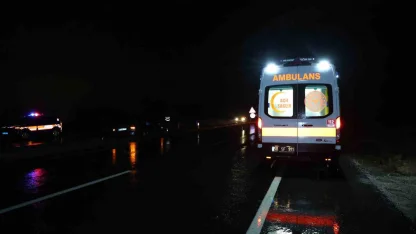 Su birikintisine giren otomobil refüje düştü: 1 yaralı