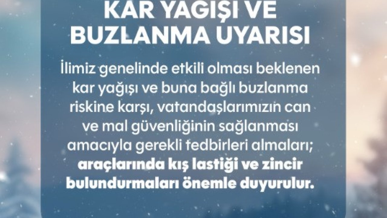 Tekirdağ’da kar ve buzlanma uyarısı