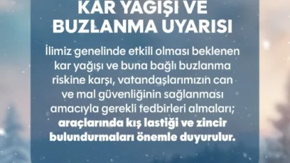 Tekirdağ’da kar ve buzlanma uyarısı