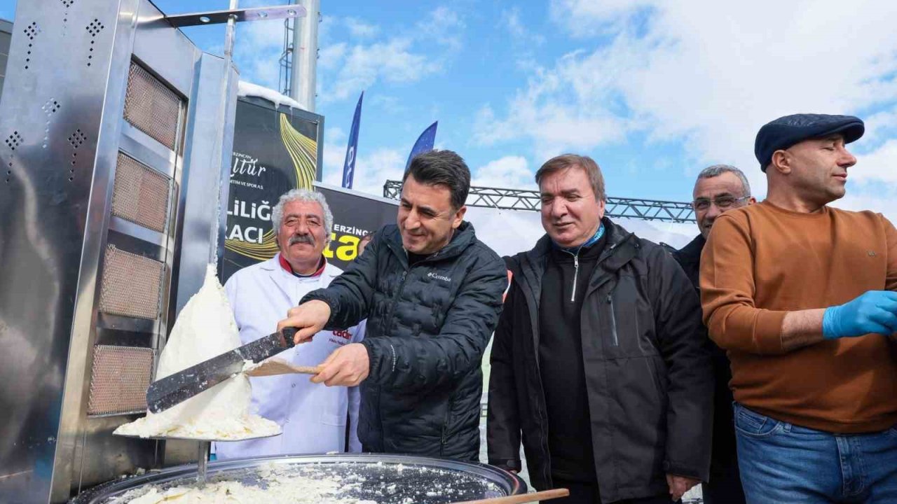 Valiler Ergan Dağı’nda et döner yerine tulum peyniri döneri kesti