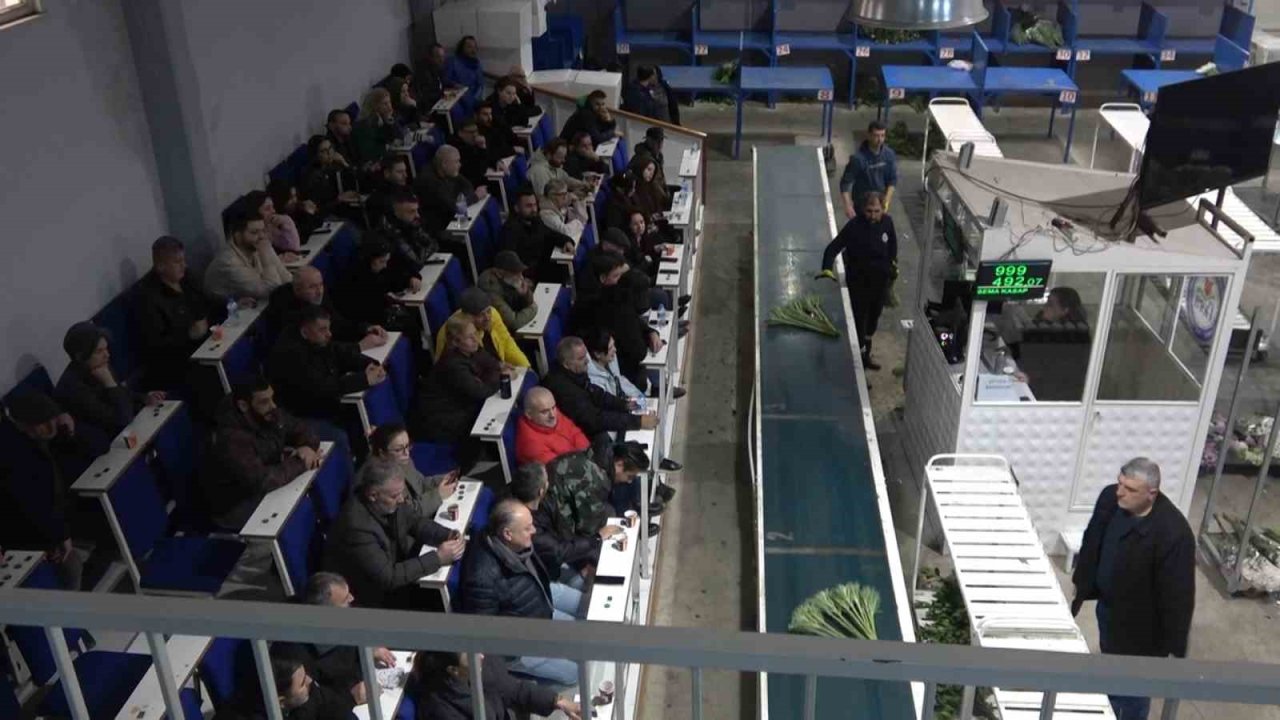 Yalova’da çiçek mezatlarında Sevgililer Günü hareketliliği